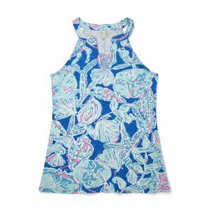 Lilly Pulitzer Arya Tank Top Sleeveless Into The Deep Bay Blue NWT Size Small